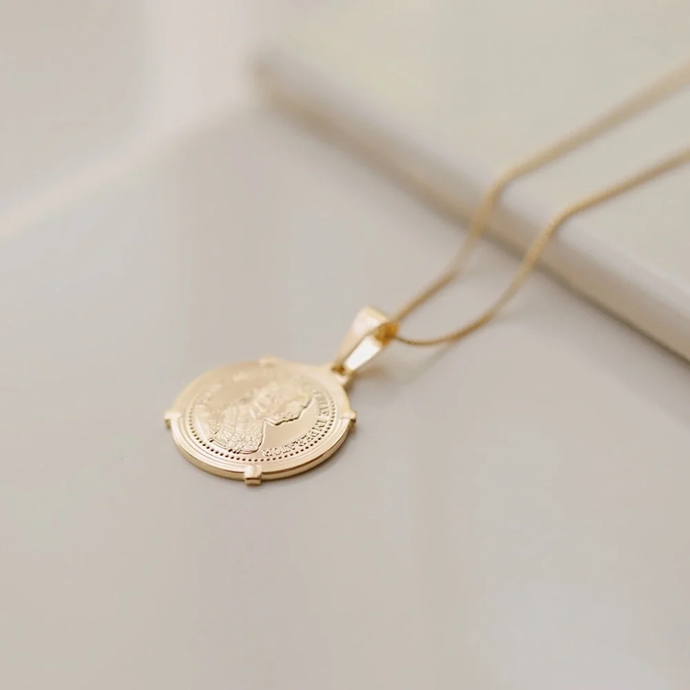 Gold Medallion Necklace - Picture 6 of 8